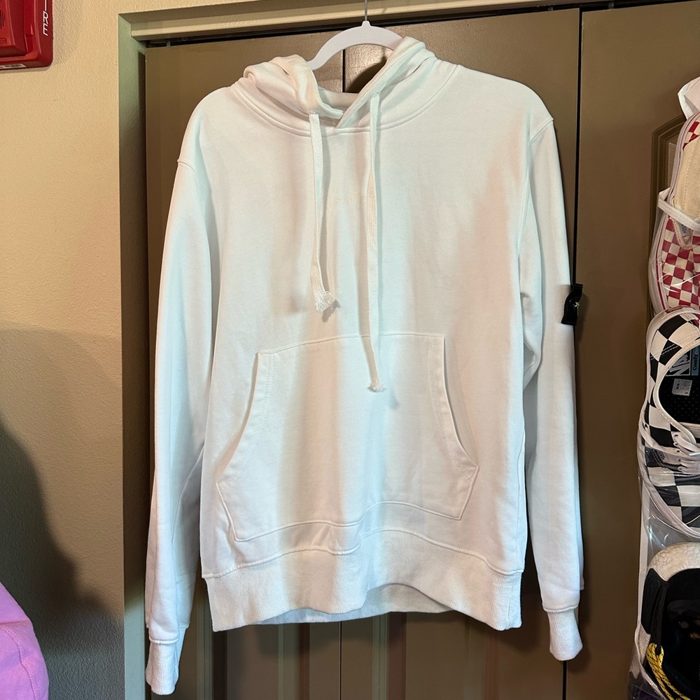 White Hoodie with Front Pocket